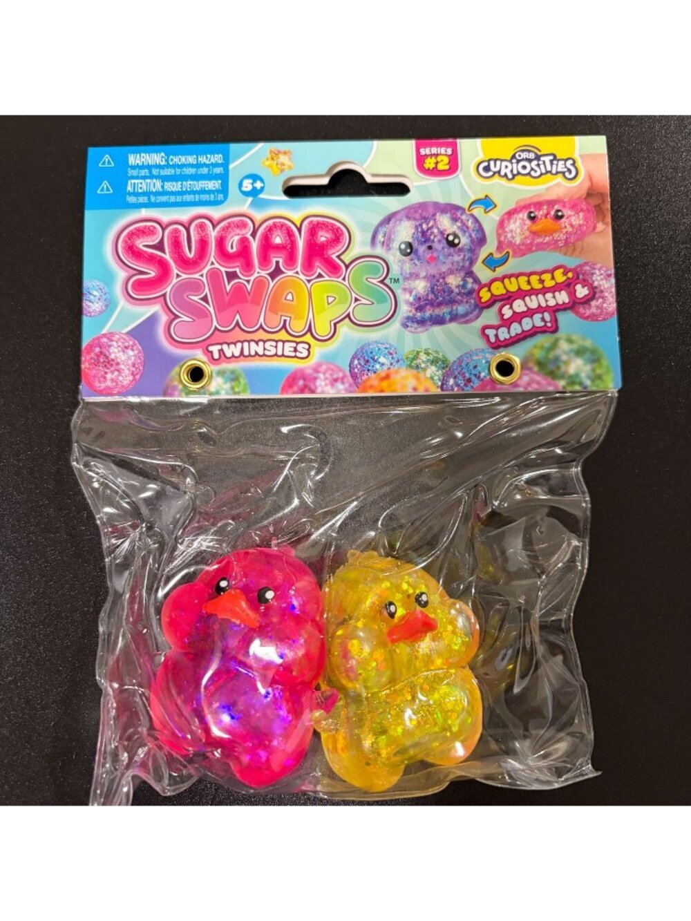 ORB Curiosities Sugar Swaps Twinsies Series 2 Glitter Ducks Squishy Toy New